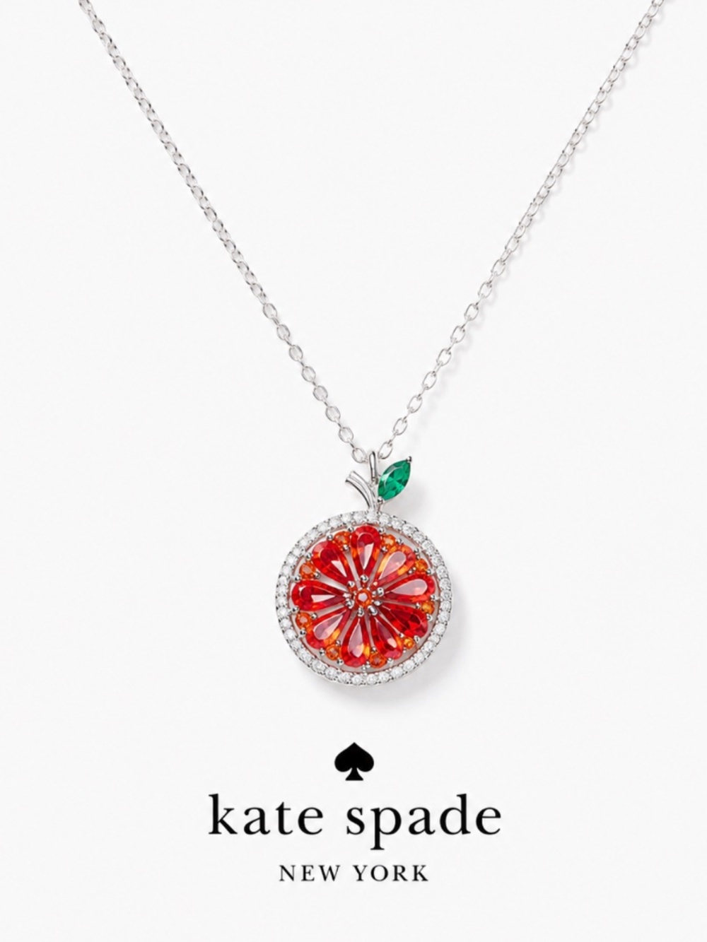 Kate Spade Sparkling Orange Slice Pendant Neckla